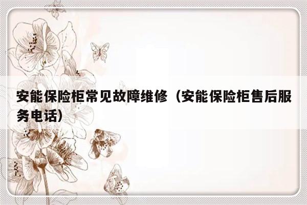 安能保险柜常见故障维修（安能保险柜售后服务电话）-第1张图片-乐修号