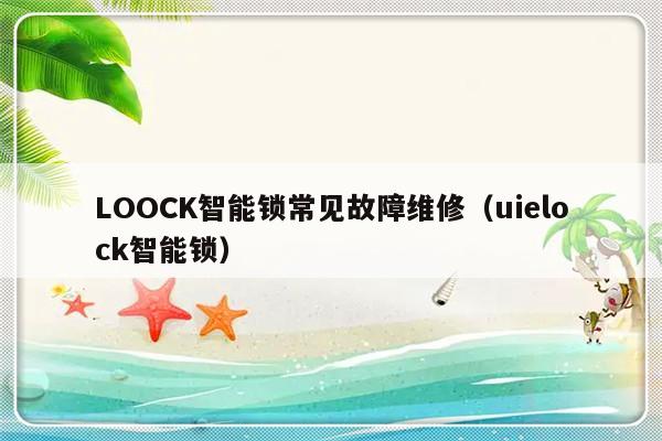 LOOCK智能锁常见故障维修（uielock智能锁）-第1张图片-乐修号