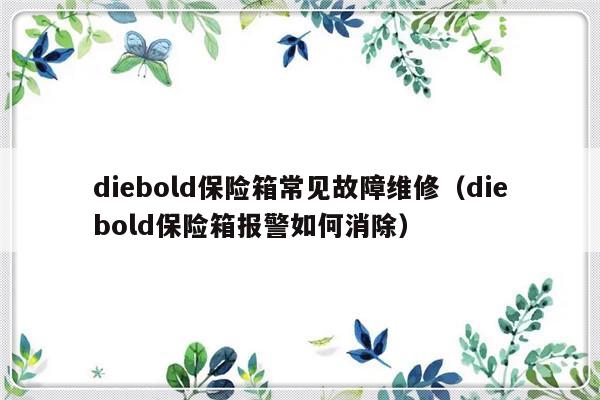 diebold保险箱常见故障维修（diebold保险箱报警如何消除）-第1张图片-乐修号