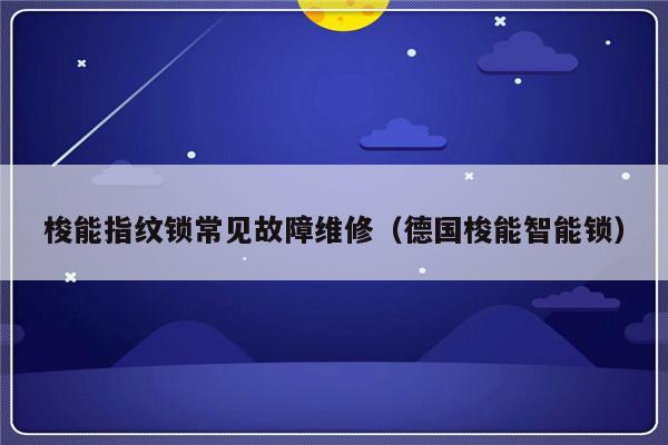 梭能指纹锁常见故障维修（德国梭能智能锁）-第1张图片-乐修号