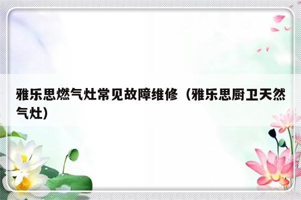 雅乐思燃气灶常见故障维修（雅乐思厨卫天然气灶）-第1张图片-乐修号