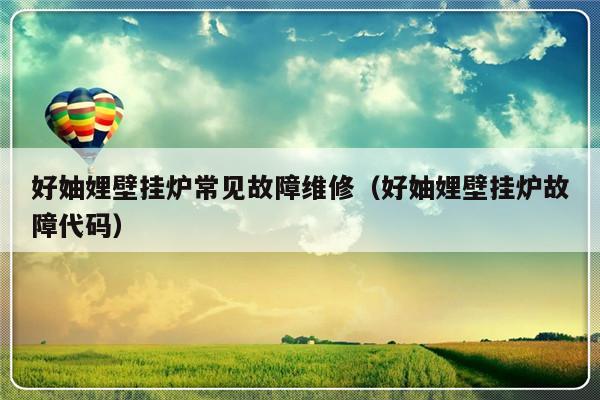 好妯娌壁挂炉常见故障维修（好妯娌壁挂炉故障代码）-第1张图片-乐修号