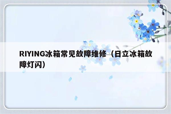 RIYING冰箱常见故障维修（日立冰箱故障灯闪）-第1张图片-乐修号