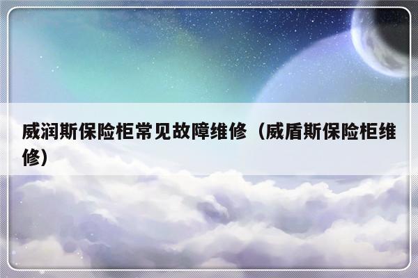 威润斯保险柜常见故障维修（威盾斯保险柜维修）-第1张图片-乐修号