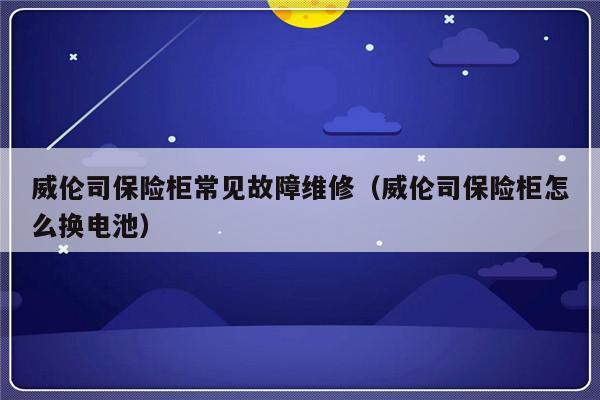 威伦司保险柜常见故障维修（威伦司保险柜怎么换电池）-第1张图片-乐修号