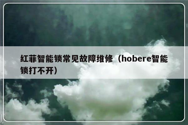 红菲智能锁常见故障维修（hobere智能锁打不开）-第1张图片-乐修号