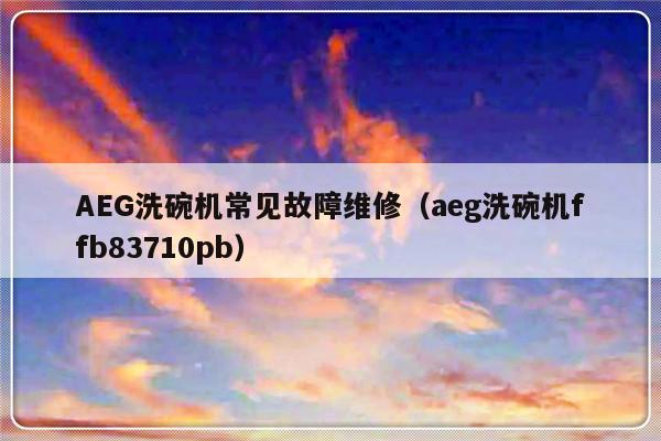 AEG洗碗机常见故障维修（aeg洗碗机ffb83710pb）-第1张图片-乐修号