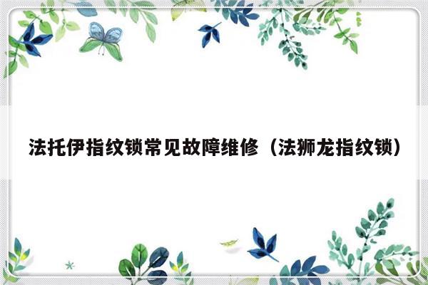 法托伊指纹锁常见故障维修（法狮龙指纹锁）-第1张图片-乐修号