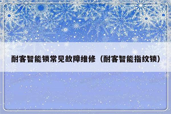 耐客智能锁常见故障维修（耐客智能指纹锁）-第1张图片-乐修号