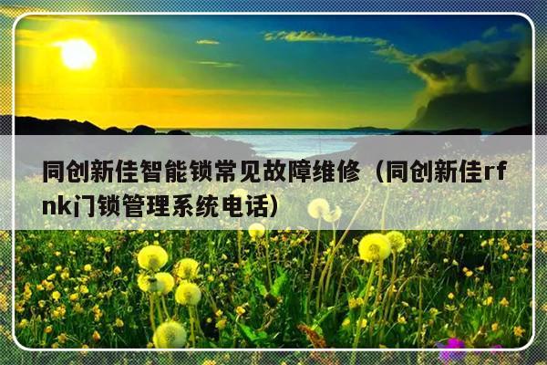 同创新佳智能锁常见故障维修（同创新佳rfnk门锁管理系统电话）-第1张图片-乐修号