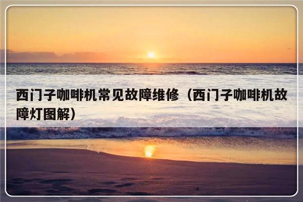 西门子咖啡机常见故障维修（西门子咖啡机故障灯图解）-第1张图片-乐修号