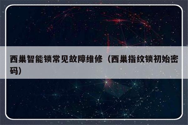 西巢智能锁常见故障维修（西巢指纹锁初始密码）-第1张图片-乐修号