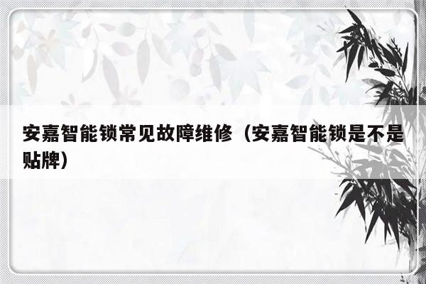 安嘉智能锁常见故障维修（安嘉智能锁是不是贴牌）-第1张图片-乐修号