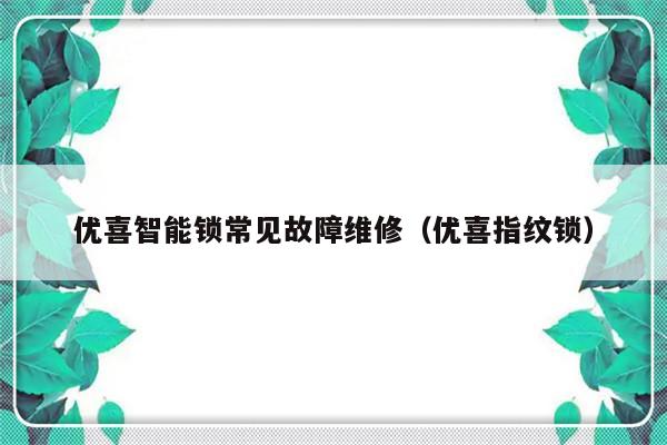 优喜智能锁常见故障维修（优喜指纹锁）-第1张图片-乐修号