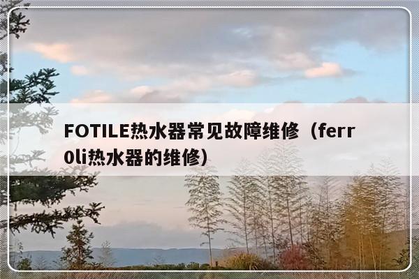 FOTILE热水器常见故障维修（ferr0li热水器的维修）-第1张图片-乐修号