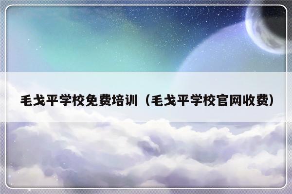 毛戈平学校免费培训（毛戈平学校官网收费）-第1张图片-乐修号