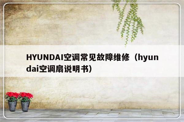 HYUNDAI空调常见故障维修（hyundai空调扇说明书）-第1张图片-乐修号