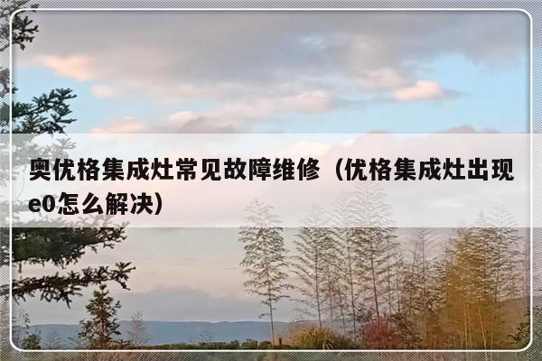 奥优格集成灶常见故障维修（优格集成灶出现e0怎么解决）-第1张图片-乐修号