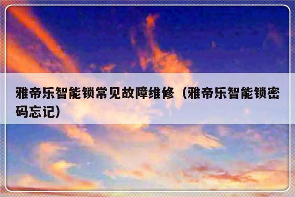 雅帝乐智能锁常见故障维修（雅帝乐智能锁密码忘记）-第1张图片-乐修号