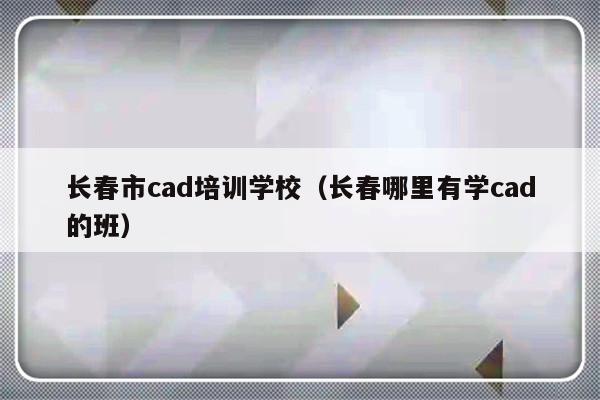 长春市cad培训学校（长春哪里有学cad的班）-第1张图片-乐修号