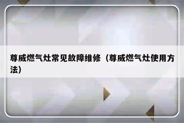 尊威燃气灶常见故障维修（尊威燃气灶使用方法）-第1张图片-乐修号