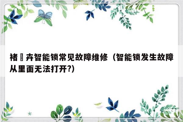 褚袆卉智能锁常见故障维修（智能锁发生故障从里面无法打开?）-第1张图片-乐修号