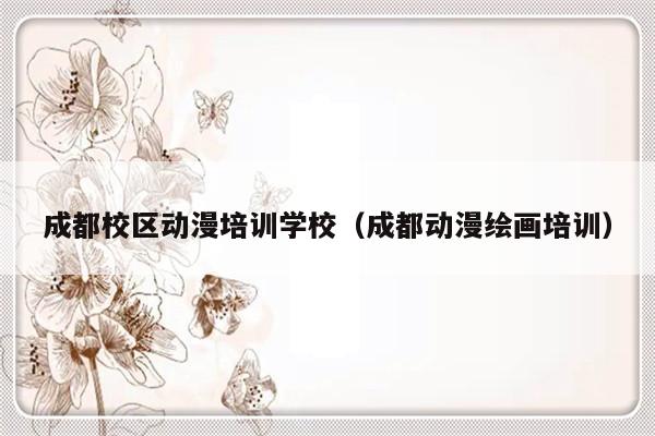 成都校区动漫培训学校（成都动漫绘画培训）-第1张图片-乐修号