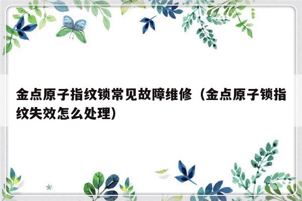 金点原子指纹锁常见故障维修（金点原子锁指纹失效怎么处理）-第1张图片-乐修号