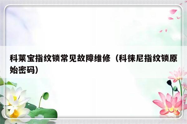 科莱宝指纹锁常见故障维修（科徕尼指纹锁原始密码）-第1张图片-乐修号