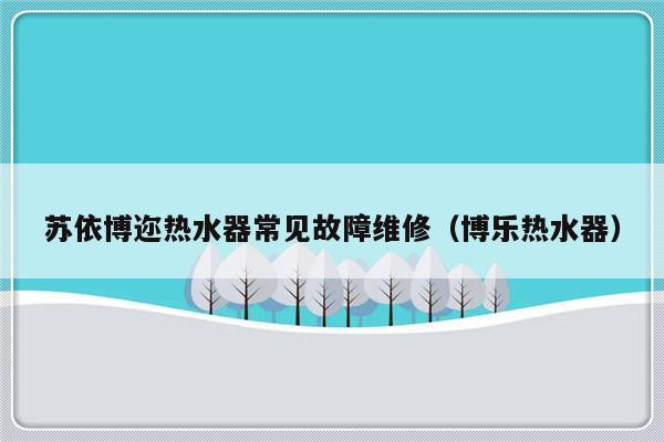 苏依博迩热水器常见故障维修（博乐热水器）-第1张图片-乐修号