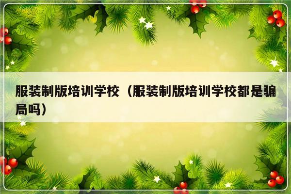 服装制版培训学校（服装制版培训学校都是骗局吗）-第1张图片-乐修号