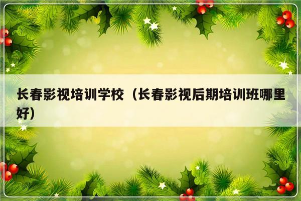 长春影视培训学校（长春影视后期培训班哪里好）-第1张图片-乐修号