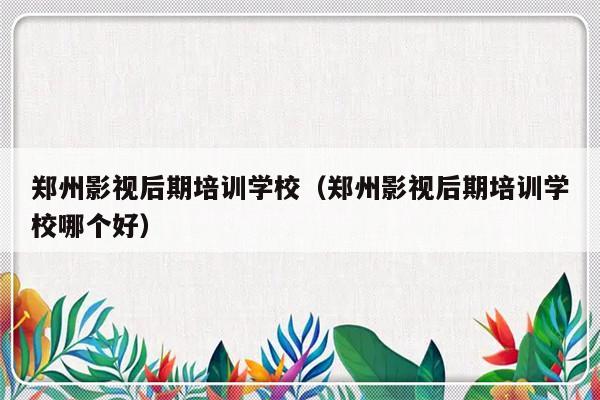 郑州影视后期培训学校（郑州影视后期培训学校哪个好）-第1张图片-乐修号