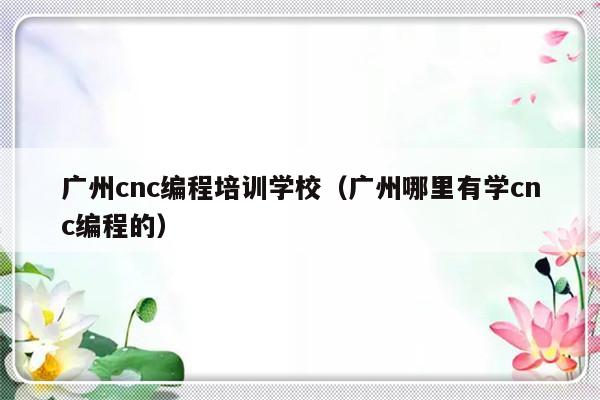 广州cnc编程培训学校（广州哪里有学cnc编程的）-第1张图片-乐修号