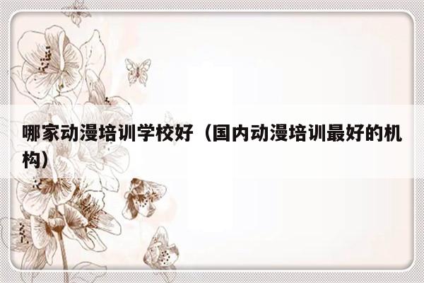 哪家动漫培训学校好（国内动漫培训最好的机构）-第1张图片-乐修号