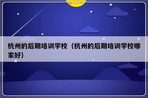 杭州的后期培训学校（杭州的后期培训学校哪家好）-第1张图片-乐修号