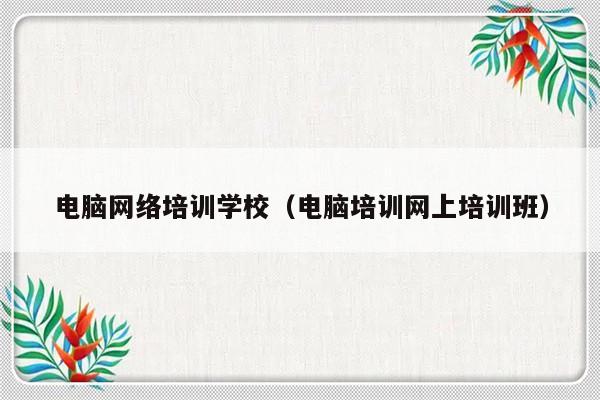 电脑网络培训学校（电脑培训网上培训班）-第1张图片-乐修号