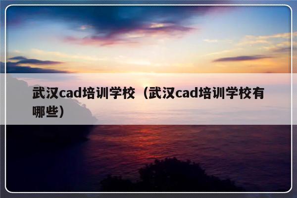 武汉cad培训学校（武汉cad培训学校有哪些）-第1张图片-乐修号