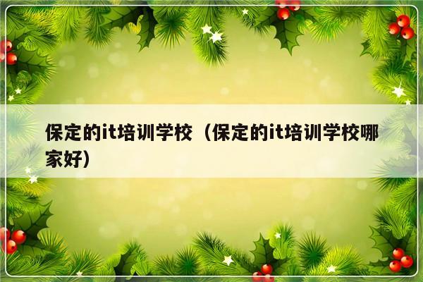 保定的it培训学校（保定的it培训学校哪家好）-第1张图片-乐修号