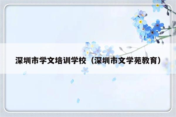 深圳市学文培训学校（深圳市文学苑教育）-第1张图片-乐修号