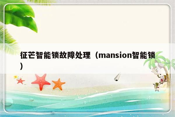 征芒智能锁故障处理（mansion智能锁）-第1张图片-乐修号