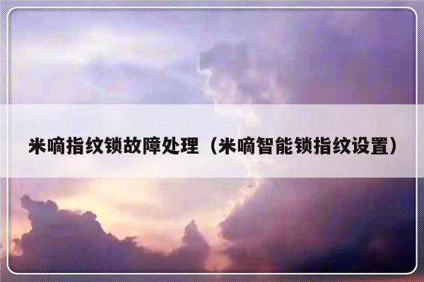 米嘀指纹锁故障处理（米嘀智能锁指纹设置）-第1张图片-乐修号
