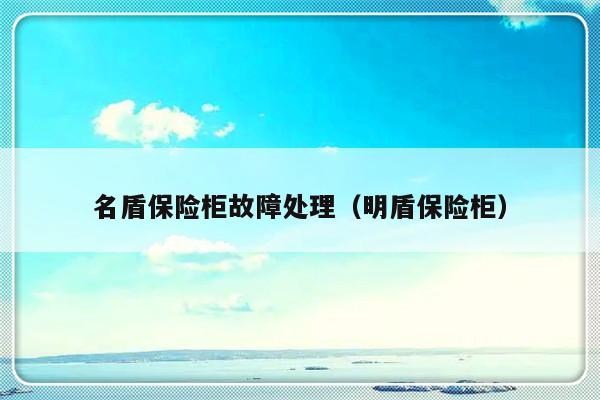 名盾保险柜故障处理（明盾保险柜）-第1张图片-乐修号