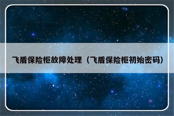 飞盾保险柜故障处理（飞盾保险柜初始密码）-第1张图片-乐修号