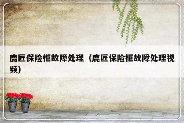 鹿匠保险柜故障处理（鹿匠保险柜故障处理视频）-第1张图片-乐修号