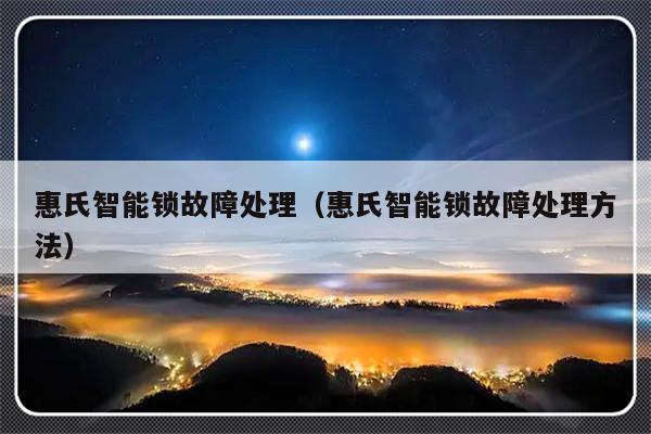 惠氏智能锁故障处理（惠氏智能锁故障处理方法）-第1张图片-乐修号
