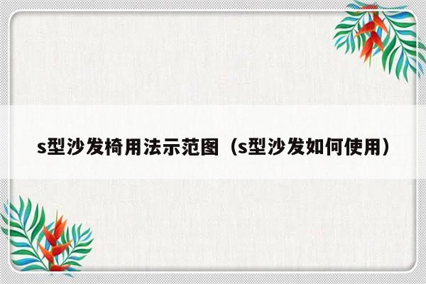 s型沙发椅用法示范图（s型沙发如何使用）-第1张图片-乐修号