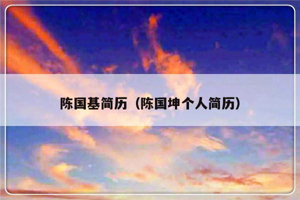 陈国基简历（陈国坤个人简历）-第1张图片-乐修号