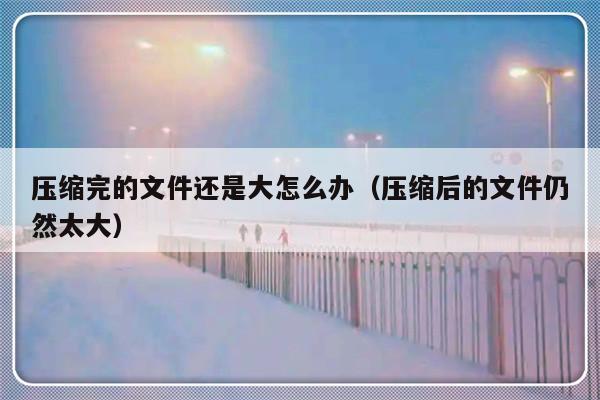 压缩完的文件还是大怎么办（压缩后的文件仍然太大）-第1张图片-乐修号