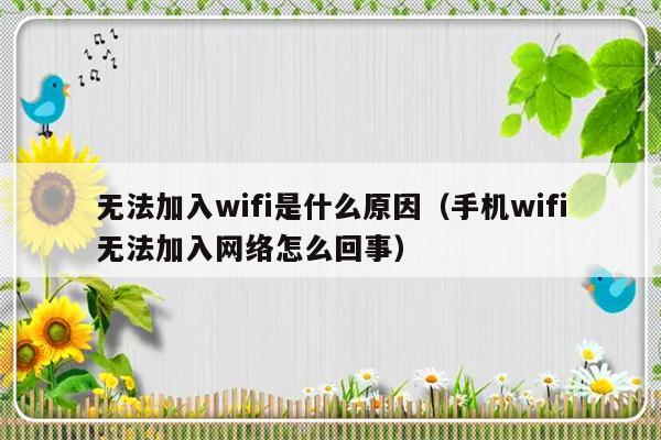 无法加入wifi是什么原因（手机wifi无法加入网络怎么回事）-第1张图片-乐修号